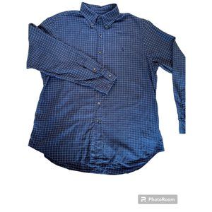 Ralph Lauren Men's XL Navy Light Flannel Shirt Plaid